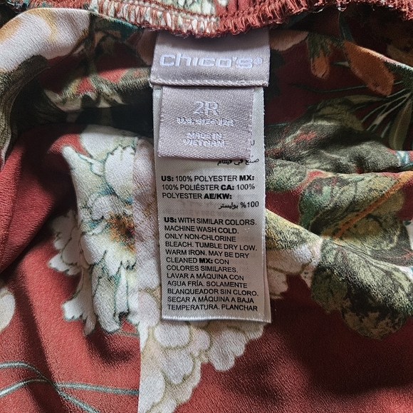 Chico's Floral Palazzo Pants Women 2R - Picture 6 of 7